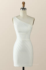 Bridesmaid Dresses On Sale, Beaded One Shoulder Bodycon Mini Dress