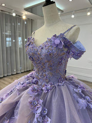 Party Dress Long Dress, Beautiful Purple Sweet 16 Dress,Purple Ball Gown