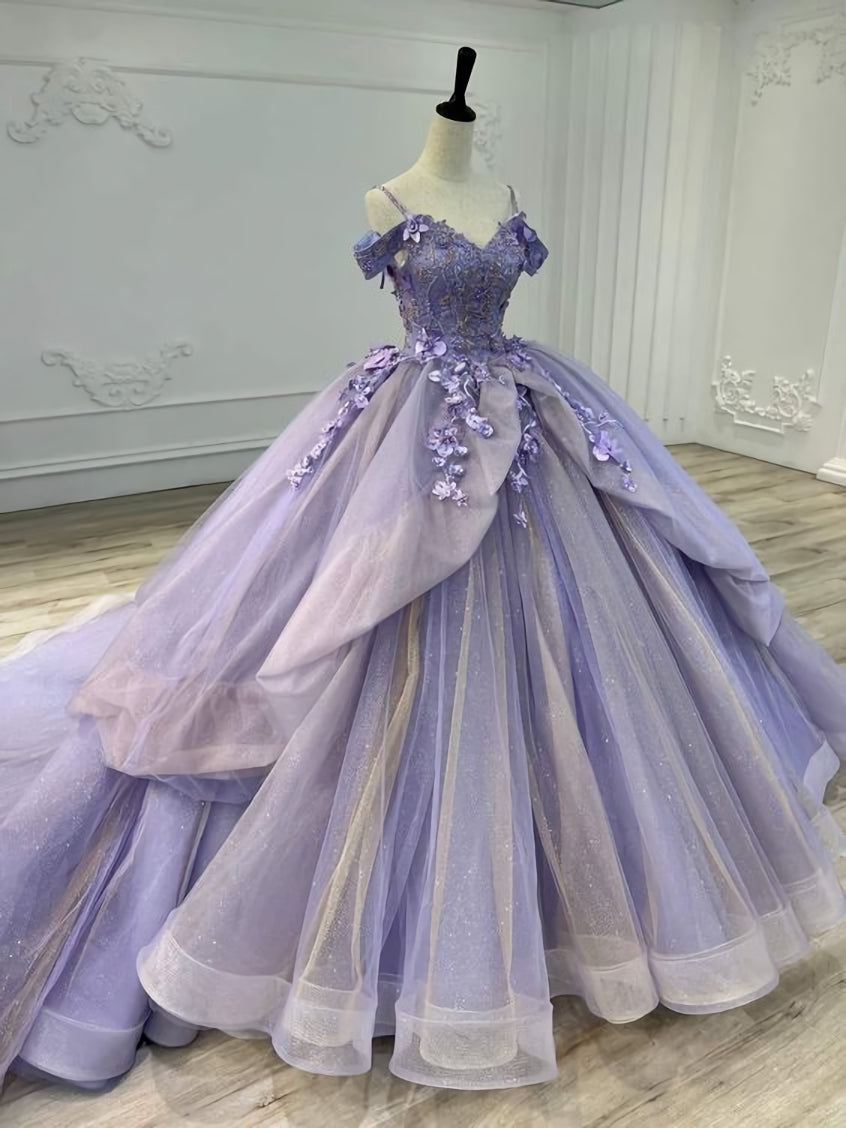 Party Dresses Express, Beautiful Purple Sweet 16 Dress,Purple Ball Gown