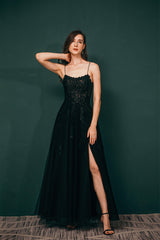 Formal Dress Ideas, A-line Lace Appliques Long Prom Dresses