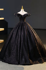 Homecomeing Dresses Blue, Black Floor Length V-neck Off the Shoulder Formal Dress, Black A-Line Evening Dress
