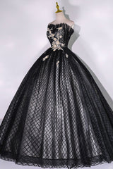 Homecomeing Dresses Bodycon, Black Tulle Lace Long Prom Dress, Black A-Line Strapless Evening Gown