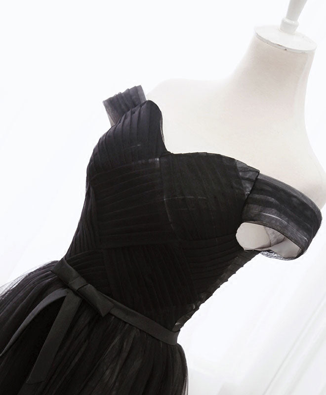 Prom Dresses 2026 Black, Black Tulle Long Prom Dress, Black Evening Dresses