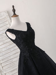Prom Dresses Gowns, Black V Neck Lace V Neck Short Prom Dress, Black Homecoming Dress