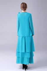Evening Dress Shopping, Blue Chiffon Mother Of The Bride Dresses With Jacket