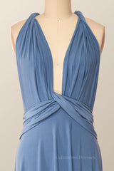 Formal Dress Classy, Blue Convertible Long Party Dress