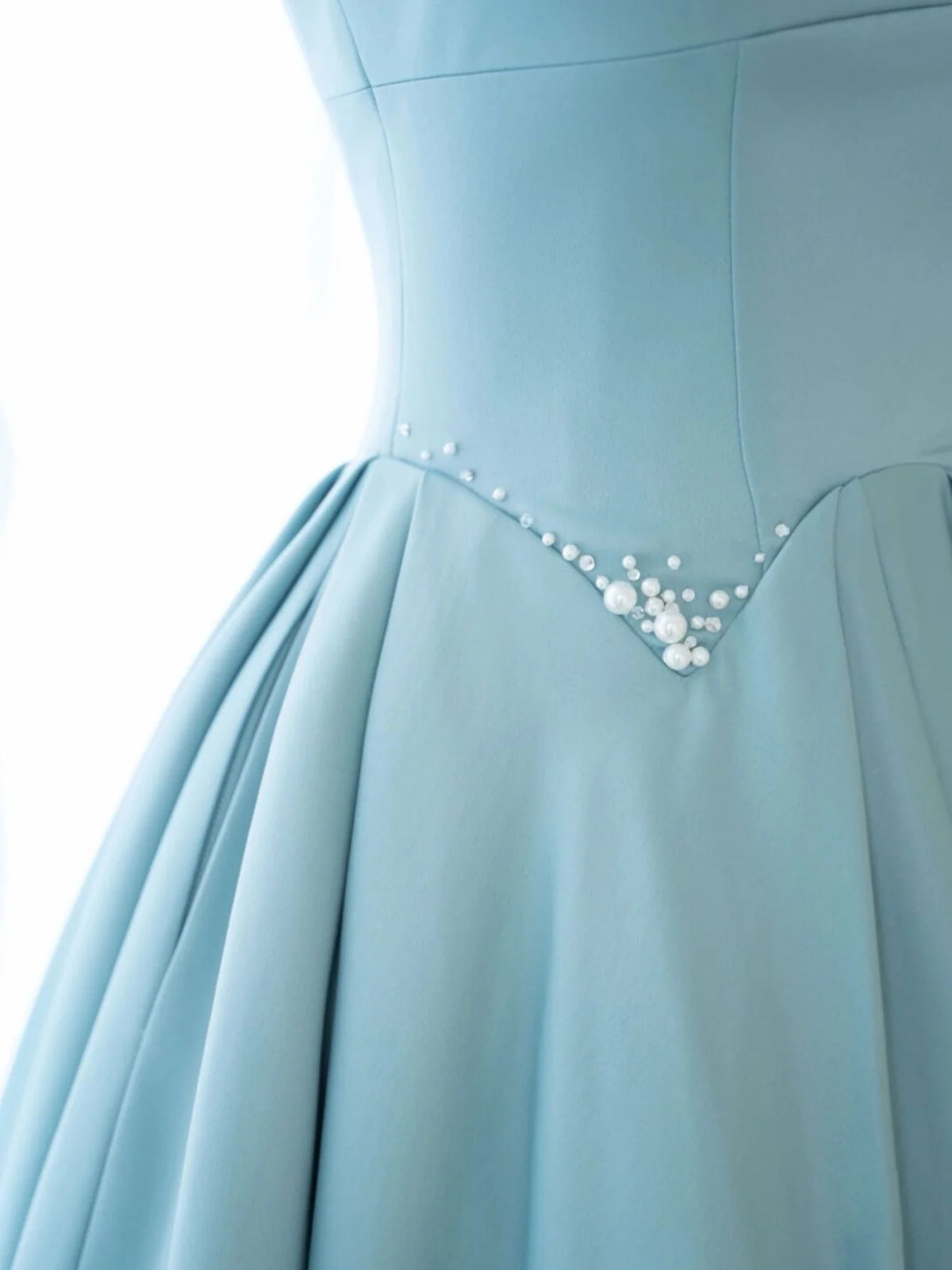 Bridesmaid Dresses Style, Blue Long Beaded Prom Dresses, Long Blue Beaded Formal Evening Dresses