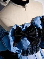 Formal Dresses Long, Blue satin lace long prom dress blue satin evening dress