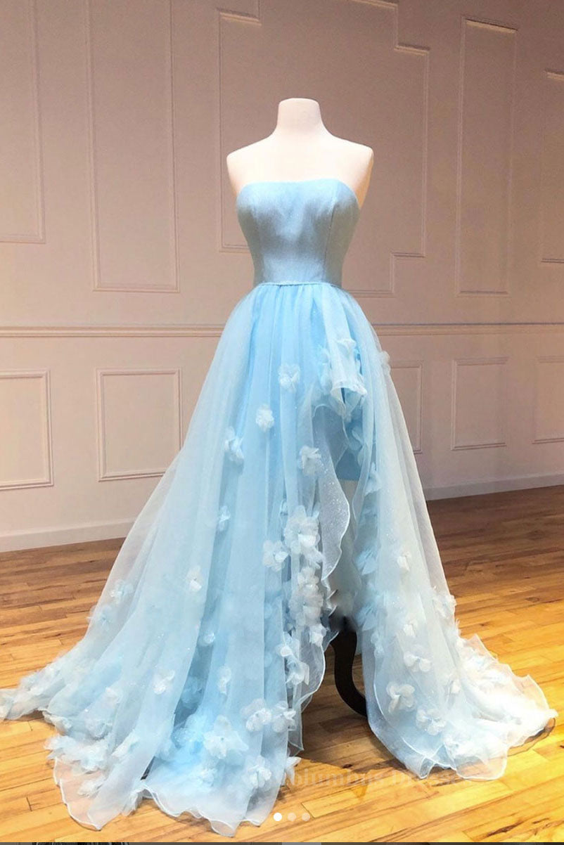 Prom Dress Outfits, Blue sweetheart tulle long prom dress, blue tulle evening dress
