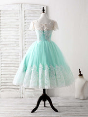 Prom Dresses 2027 Black, Blue Tulle Lace Short Prom Dress Blue Bridesmaid Dress