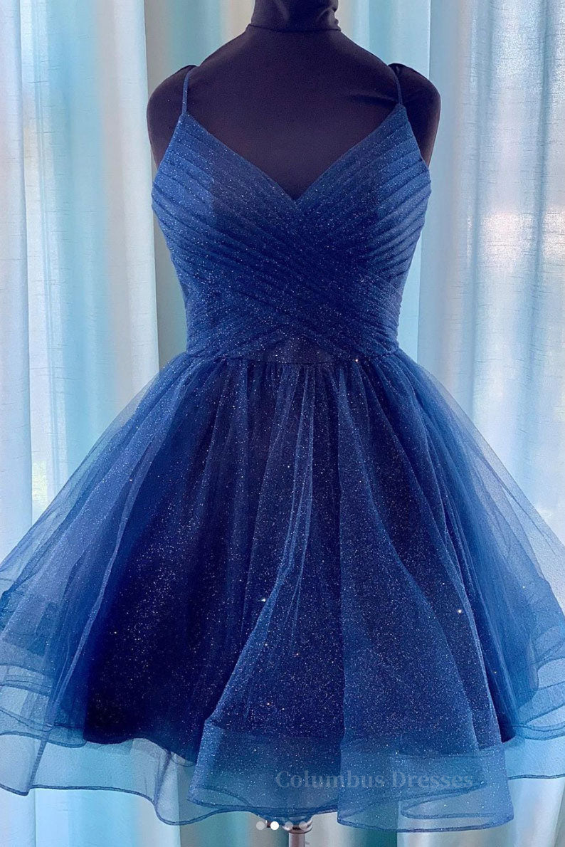 Homecoming Dress Classy, Blue tulle short prom dress blue tulle homecoming dress