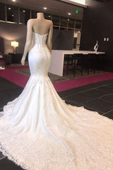 Wedding Dresses Country, Luxury Sweetheart Appliques Mermaid Wedding Dress