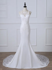 Wedding Dress Couture, Precious Spaghetti Strap Lace Mermaid Wedding Dress