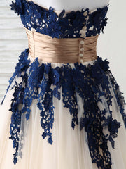 Prom Dresses Laces, Burgundy Lace Applique Tulle Long Prom Dress Burgundy Bridesmaid Dress