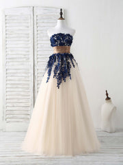 Prom Dress Lace, Burgundy Lace Applique Tulle Long Prom Dress Burgundy Bridesmaid Dress
