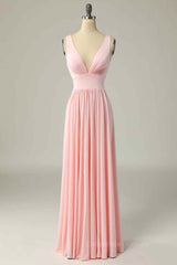 Bridesmaids Dresses Idea, Candy Pink A-line Illusion Lace Cap Sleeves Chiffon Long Prom Dress