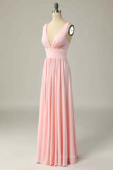 Bridesmaides Dress Ideas, Candy Pink A-line Illusion Lace Cap Sleeves Chiffon Long Prom Dress
