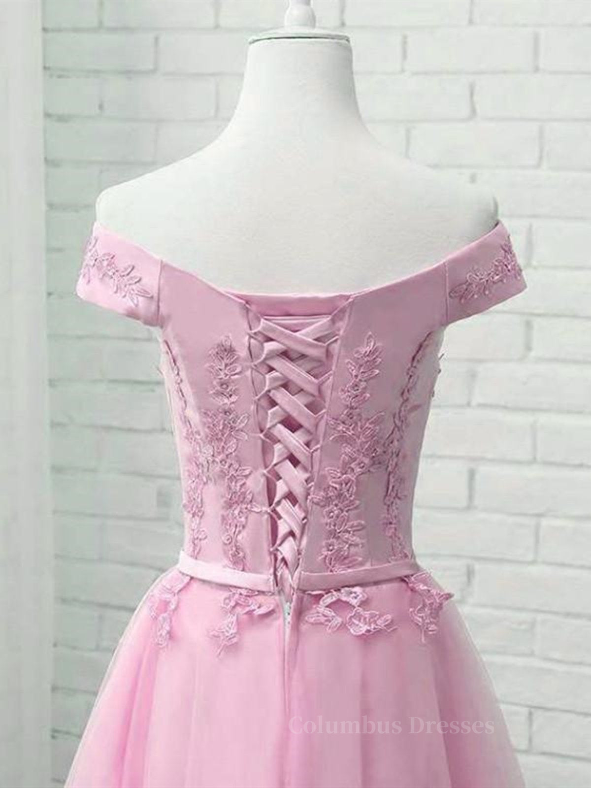 Homecoming Dresses Online, Cap Sleeves Short Pink Lace Prom Dresses, Short Pink Lace Formal Bridesmaid Dresses