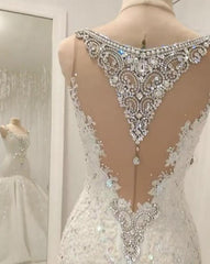 Wedding Dress Trends, Cap Sleeves Sparkle Diamond Fit and Flare Wedding Dresses Online