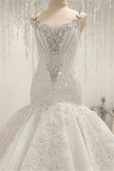 Wedding Dresses Beautiful, Cap Sleeves Sparkle Diamond Fit and Flare Wedding Dresses Online