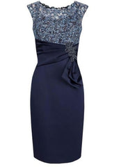 Black Dress, Navy Blue Mother Of The Bride Dresses, With Lace Prom Dress