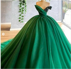 Prom Dress Guide, Green Prom Dresses, Ball Gown Puffy Tulle Sequins Beading Floor Length Long Arabic Long Evening Dresses, Gowns