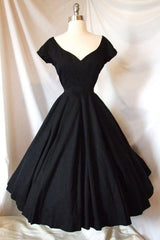 Prom Dress Prom Dress, A Line Black Satin Cocktail Party Dresses, Homecoming Dress