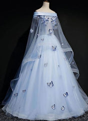 Prom Dress Ballgown, Beautiful Light Blue Ball Gown Lace Up Party Dress, Blue Prom Dress 2024