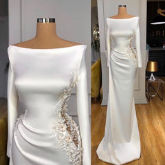 Prom Dress With Pocket, White Evening Dress, Sexy Formal Dresses, Mermaid Evening Dresses, Prom Dress