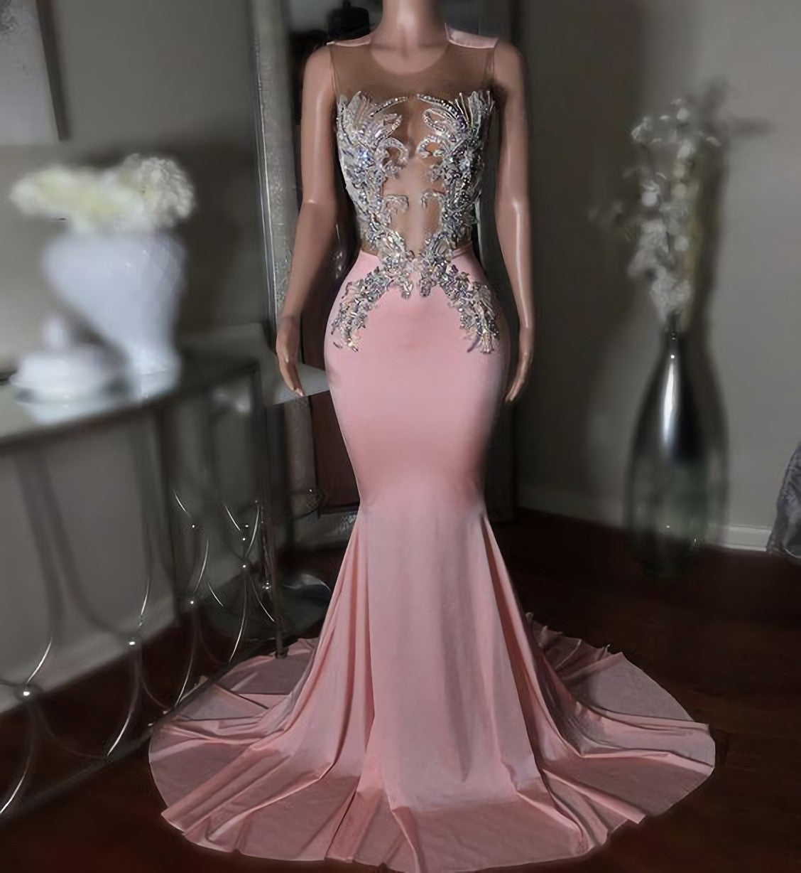 Bridesmaid Dresses Pink, Pink Long Prom Dress, Mermaid Evening Dress