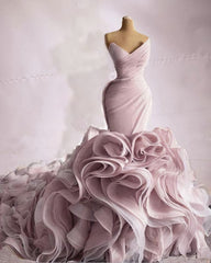 Wedding Dress Couture, Organza Mermaid Wedding Dress, Prom Evening Gown