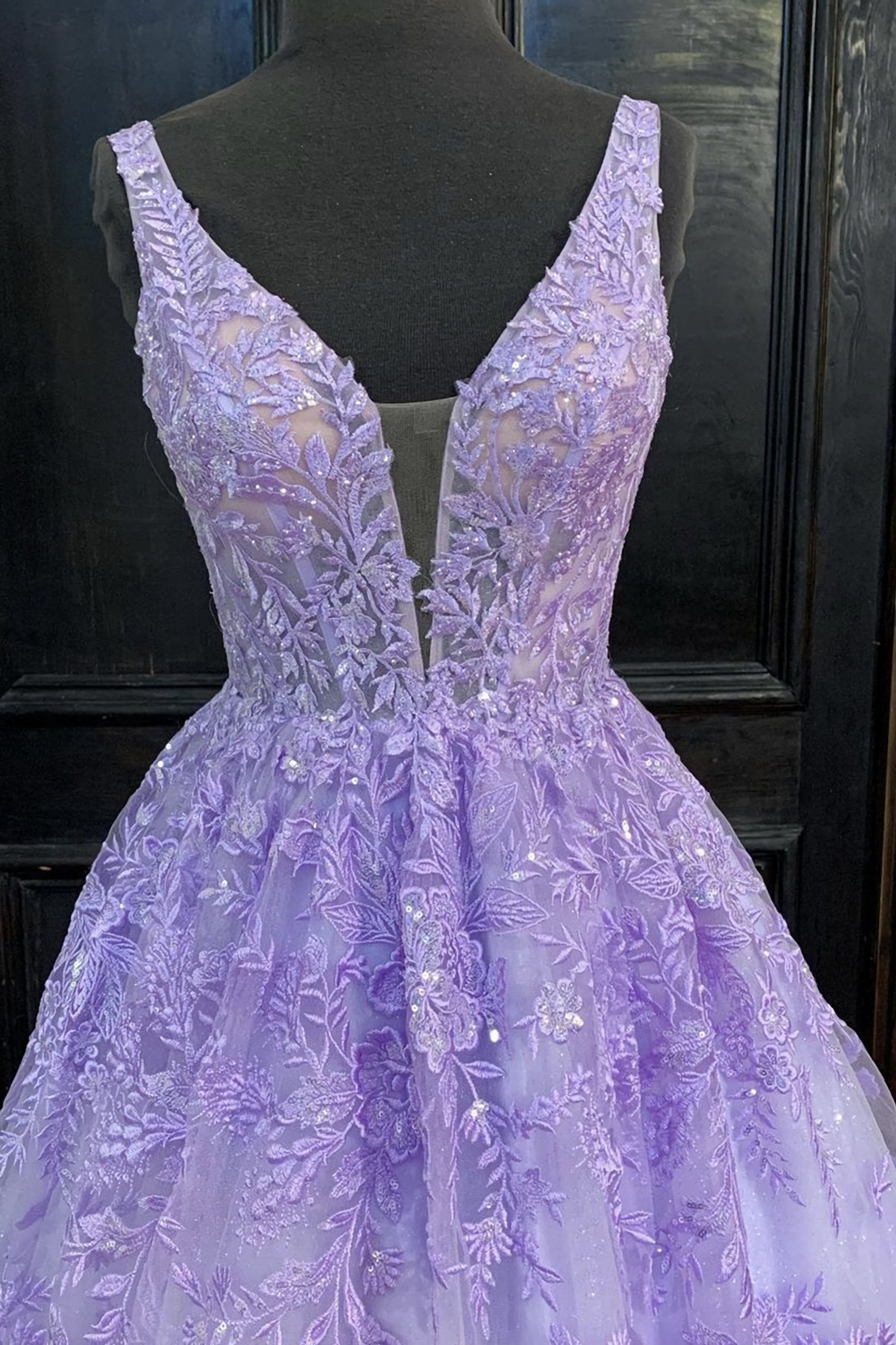 Wedding Shoes, Purple Lace Long A Line Prom Dress, Evening Dress