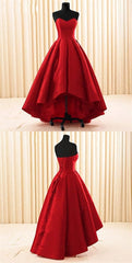 Prom Dresses Long Sleeve, Women Sweetheart Short Front Long Back A Line High Low Prom Dress