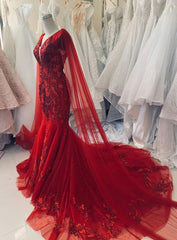 Wedding Dresses Inspired, Charming A Line Unique Red Vintage Prom Dresses