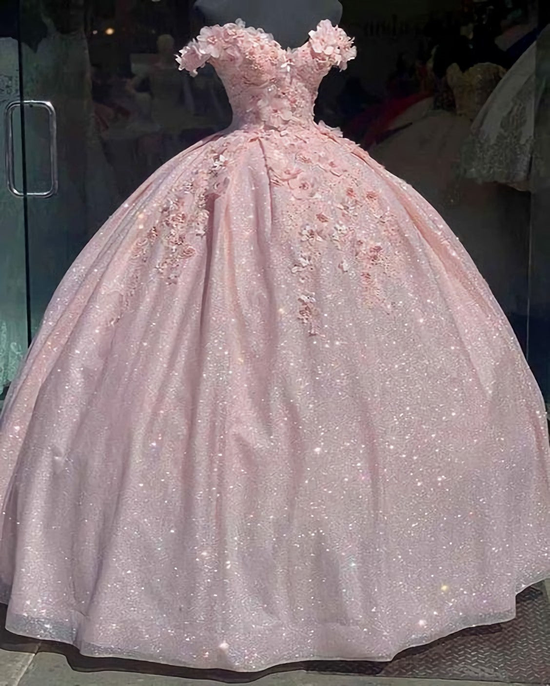 Bridesmaid Dresses Under 111, Pink Glitter Sweetheart Prom Dress, Ball Gown