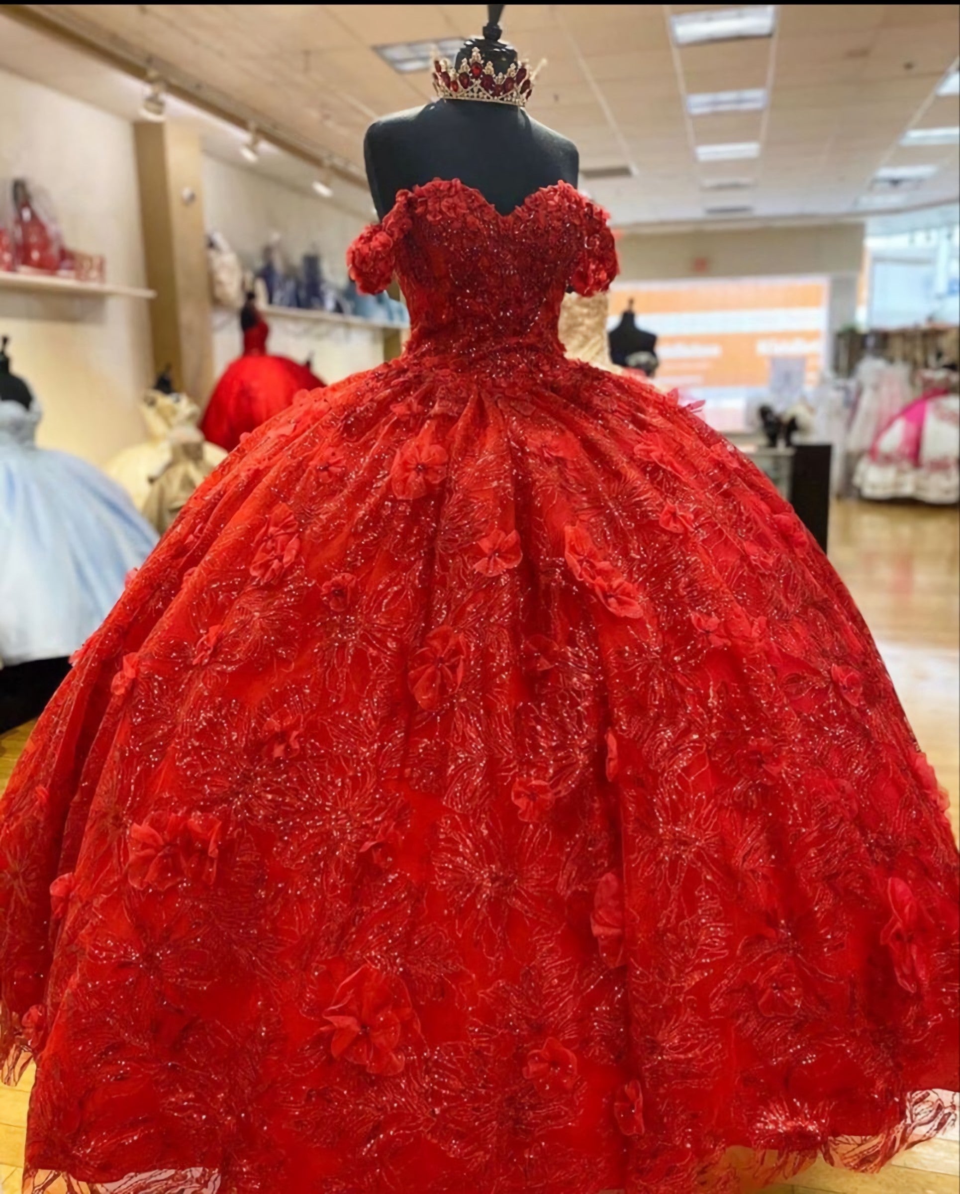 Prom Dresses Yellow, Elegant Red Ball Gown Quinceanera Prom Dress, For Sweet 16