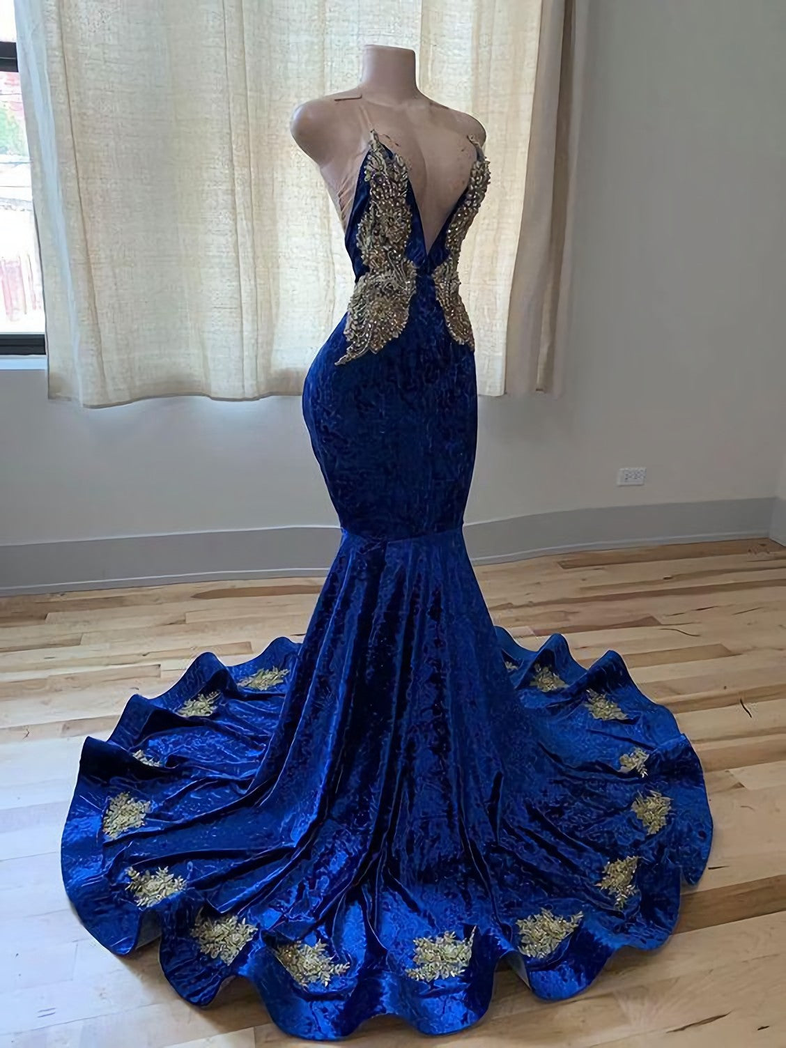 Bridesmaid Dress Long, Blue Formal Dress, Sexy Glitter Prom Dress