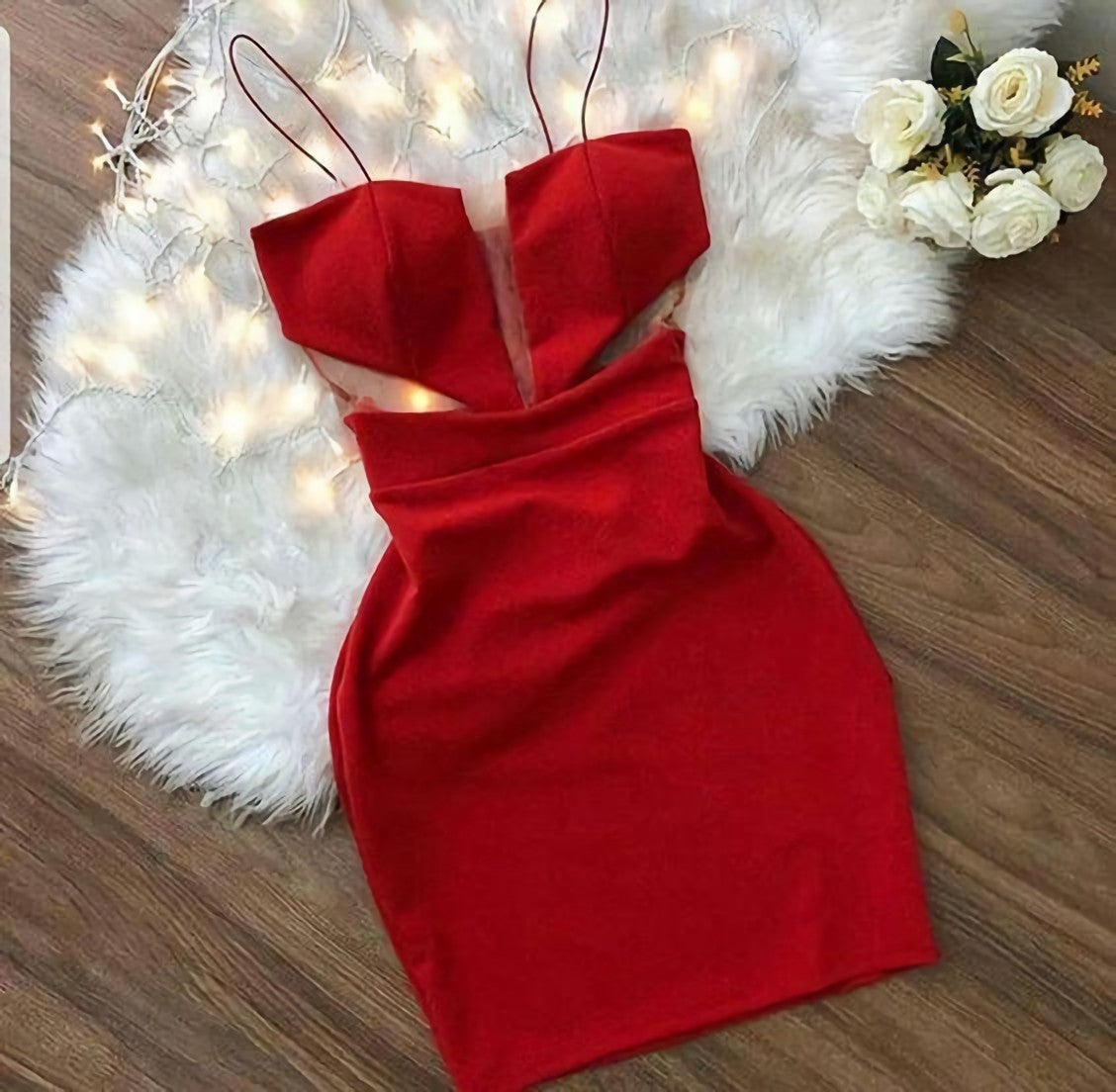 Prom Dresses Dress, Red Spaghetti Strap Short Homecoming Dress