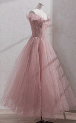 Prom Dresses Blue Long, Shiny Party Dress, Fairy Midi Dress, Pink Prom Dress, Custom Made