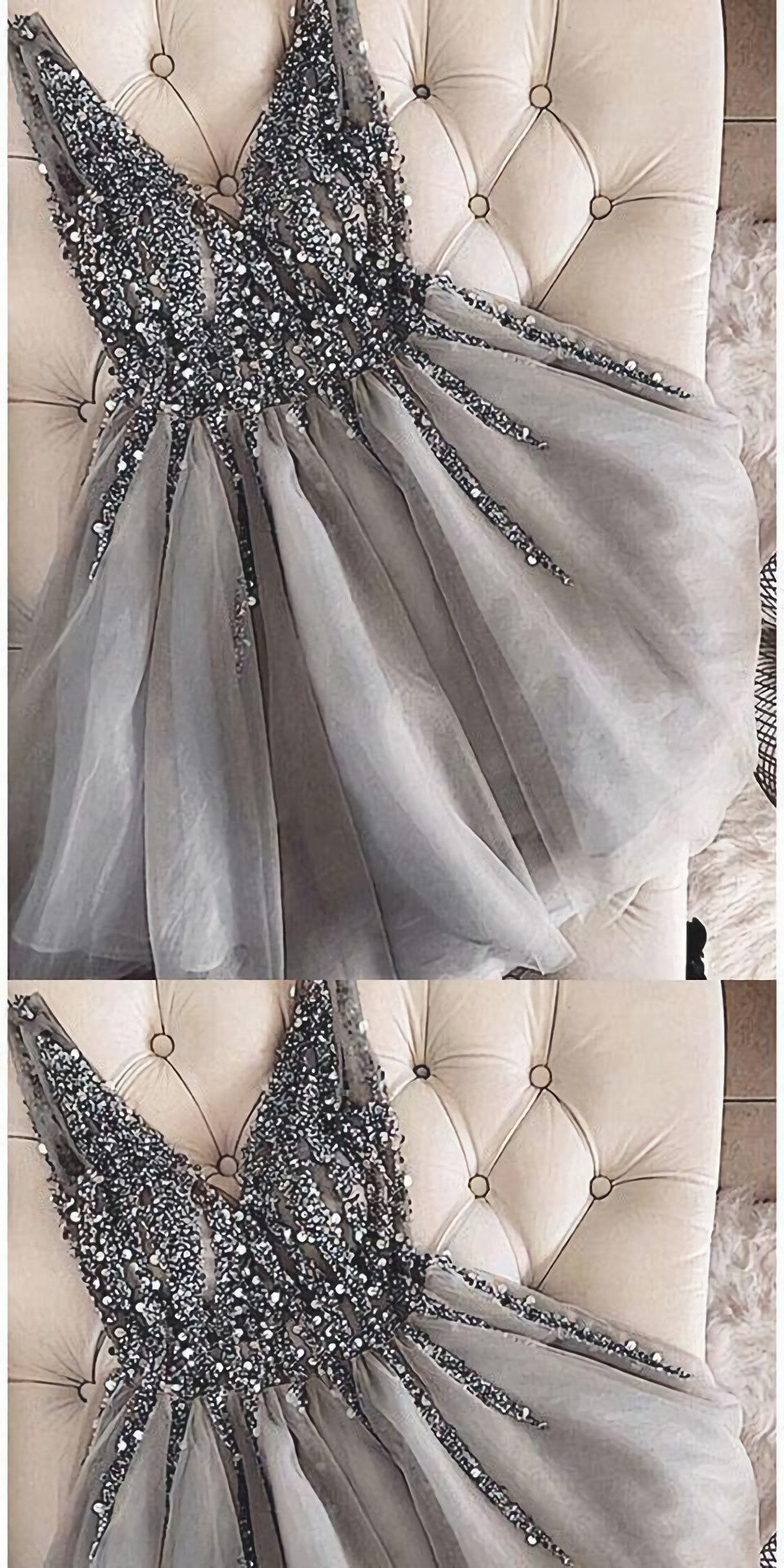 Prom Dresses Sale, Grey Short Formal Homecoming Dresses