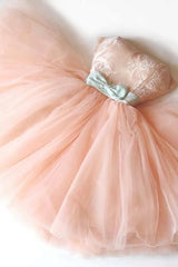 Prom Dress Shop Near Me, Blush Pink Homecoming Dresses, Strapless Lace Homecoming Dress, Short Party Dress