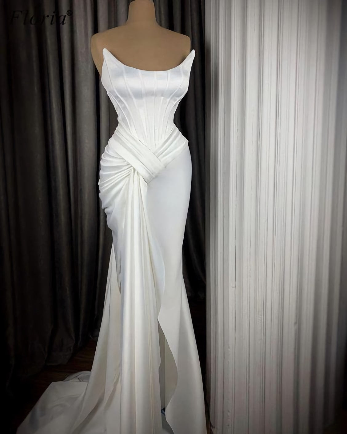 Prom Dress Corset, White Elegant Evening Dresses, Long Formal Celebrity Dresses, Evening Wear Prom Dresses