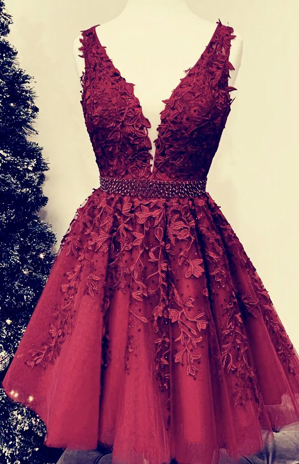 Prom Dress2028, Tulle Homecoming Dresses, Burgundy Homecoming Dresses