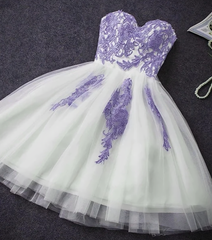 Homecoming Dress With Sleeves, Cute Simple Tulle With Lace Applique Short Homecoming Party Dress, Lovely Formal Dress 2024