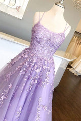 Prom Dresses Spring, Lilac Prom Dresses, With Appliques Long Princess Prom Dress, Prom Dance Dress, Formal Prom Dress