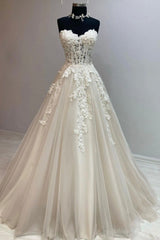 Homecoming Dress Styles, Champagne Strapless Lace Long Prom Dress, A-Line Formal Evening Dress