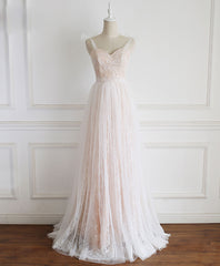 Dress Design, Champagne Sweetheart Tulle Lace Long Prom Dress Lace Evening Dress