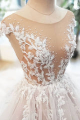 Formal Dress Shop Near Me, Champagne tulle lace long prom dress, tulle evening dress