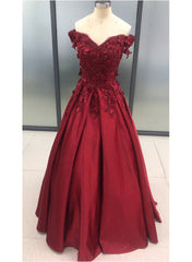 Bridal Dress, Charming Dark Red Long Sweetheart A-line Prom Dress, Wine Red Evening Gown