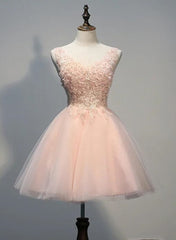 Evening Dresses For Sale, Charming Pearl Pink Tulle Formal Dress , Lovely Homecoming Dresses